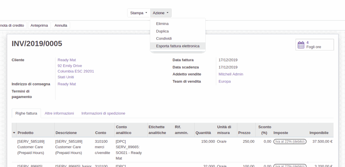 Odoo • Testo e immagine