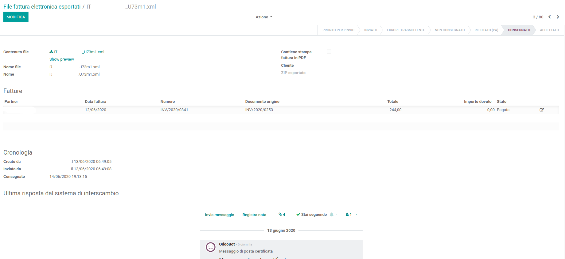 Odoo • Testo e immagine