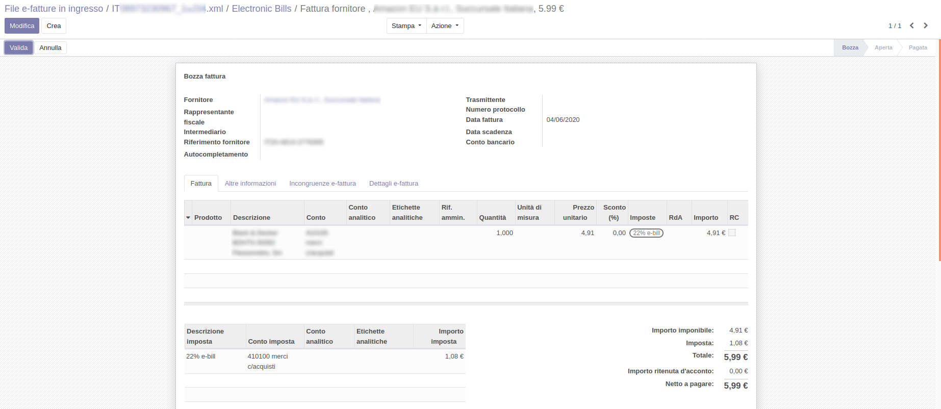 Odoo • Testo e immagine