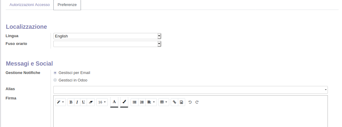Odoo • Testo e immagine